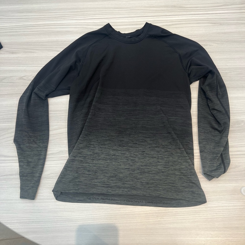 Black Lululemon long sleeve athletic shirt